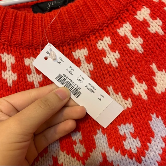 NWT J Crew Ivan Fair Isle sweater Red - Picture 4 of 7